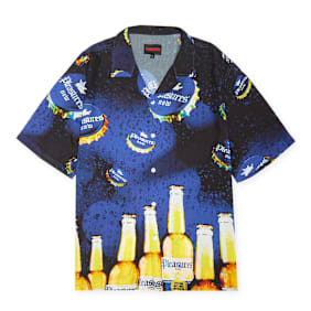 Pleasures Cerveza Camp Shirt blau