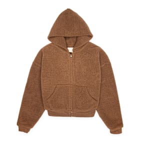 ERL Unisex Terry Fleece Zipped Hoodie Knit brown