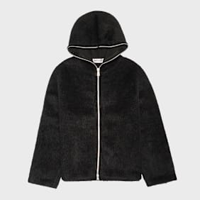 Our Legacy Full Zip Hood Hairy Wool schwarz