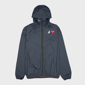 Comme des Garcons Play K-Way Full Zip Jacket Red Emblem blau