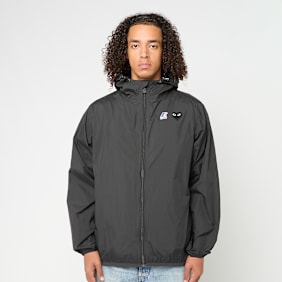 Comme des Garcons Play K-Way Full Zip Jacket Black Emblem schwarz