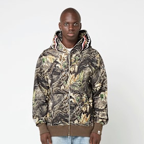 A Bathing Ape Tree Edge Camo Shark Relaxed Fit Full Zip Hoodie M camouflage
