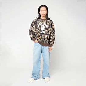 A Bathing Ape Tree Edge Camo College Relaxed Fit Crewneck #2 M multicolor