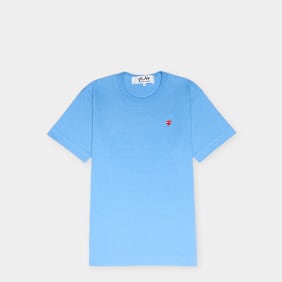 Comme des Garcons Play T-Shirt Smal Red Emblem Smal Red Heart blauw