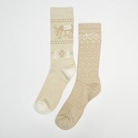 Nike   Everyday Plus Cushioned Winter Wonderland Crew Socks (2 Pack) beige