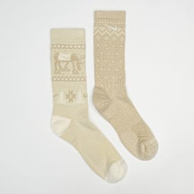 Nike Everyday Plus Cushioned Winter Wonderland Crew Socks (2 Pack) beige