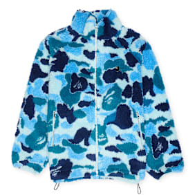 A Bathing Ape ABC Camo Metal One Point Boa Jacket M blue