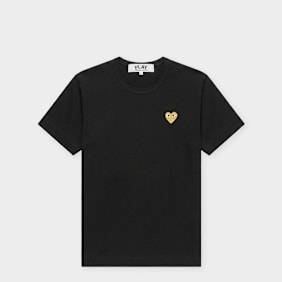 Comme des Garcons Play T-Shirt Gold Emblem Gold Heart schwarz