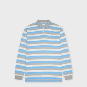 ERL Unisex Striped Long Sleeve Polo Knit multi-colour