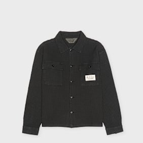 Brain Dead Waffle Button Front Shirt schwarz