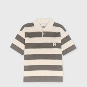 AMI PARIS SS Polo Ami De Coeur Patch grijs