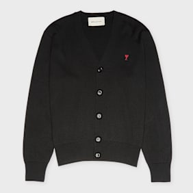AMI PARIS Cardigan Contrasted Ami De Coeur black