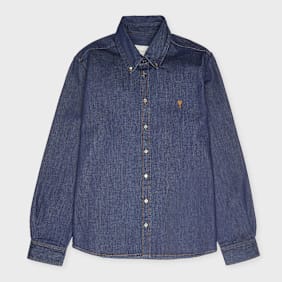 AMI PARIS Constrasted Ami De Coeur Shirt blau