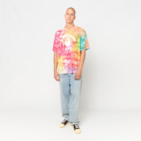 A Bathing Ape Tie Dyed College Relaxed Fit Tee M multicolor