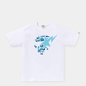 A Bathing Ape ABC Camo Ape Face Sta Tee M wit