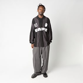 A Bathing Ape Sta Stripe Pattern Jacquard Multi Logo Relaxed Fit LS schwarz