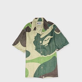 A Bathing Ape Mega ABC Camo Mesh Shirt M grün