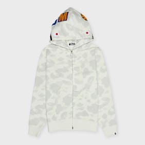 A Bathing Ape City Camo Shark Regular Fit Full Zip Hoodie weiß