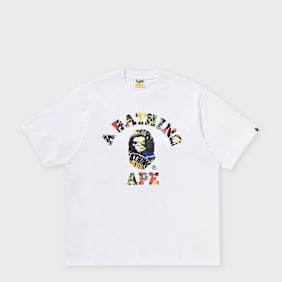 A Bathing Ape Multi Logo College Relaxed Fit Tee weiß