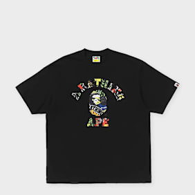 A Bathing Ape Multi Logo College Relaxed Fit Tee schwarz