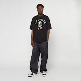 A Bathing Ape Multi Logo College Relaxed Fit Tee schwarz