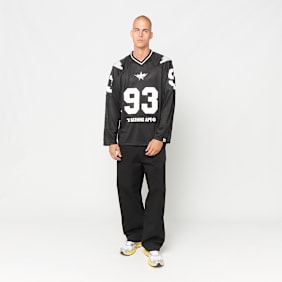 A Bathing Ape Line Camo Multi Logo Cropped Fit Football Jersey zwart
