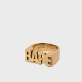 A Bathing Ape Bape Logo Ring Golden gold