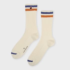 A Bathing Ape Chunky Ribbed Crew Socks beige