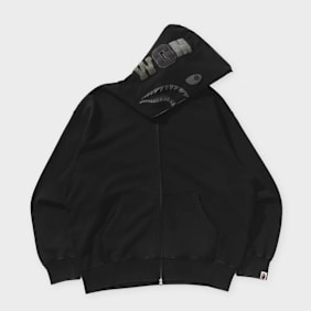 A Bathing Ape Garment Dye Shark Relaxed Fit Full Zip Hoodie schwarz