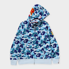 A Bathing Ape ABC Camo 2nd Shark Full Zip Hoodie blau