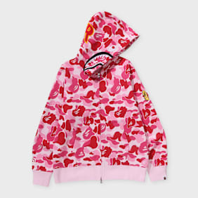 A Bathing Ape ABC Camo 2nd Shark Full Zip Hoodie rosa