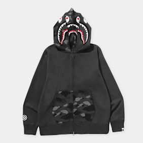 A Bathing Ape Color Camo Shark Full Zip Double Hoodie schwarz