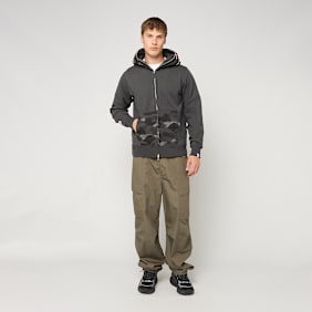 A Bathing Ape Color Camo Shark Full Zip Double Hoodie schwarz