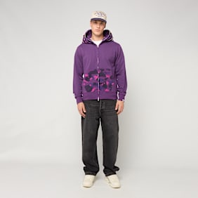A Bathing Ape Color Camo Shark Full Zip Double Hoodie lila