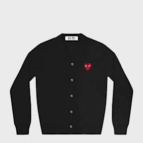 Comme des Garcons Play V-Neck Cardigan Red Emblem zwart