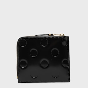 Comme des Garcons Wallet Dots Embossed Leather Line zwart