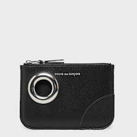 Comme des Garcons Wallet Silver Eyelet zwart