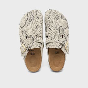 Birkenstock Boston Print LEVE (narrow) "Snakeskin" grijs