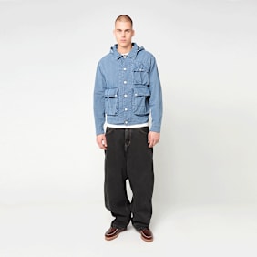 C. P. Company 50 Fili Indigo Bleached Goggle Denim Jacket blauw