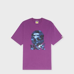 A Bathing Ape Color Camo Ape Head Relaxed Fit Tee roze