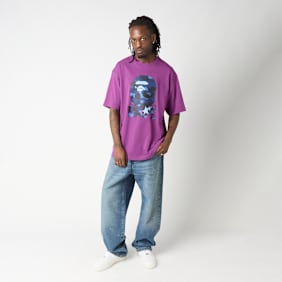 A Bathing Ape Color Camo Ape Head Relaxed Fit Tee purple