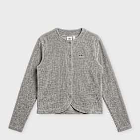 adidas Originals Premium Essential Chenille Button Up Cardigan grijs