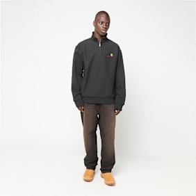 Carhartt WIP Half Zip American Script Sweater schwarz
