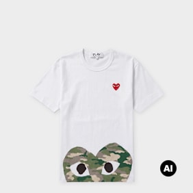 Comme des Garcons Play T-Shirt Red Emblem wit