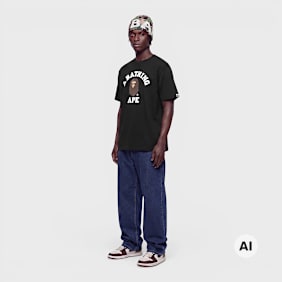 A Bathing Ape College Tee white schwarz