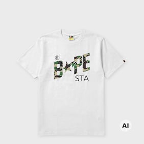 A Bathing Ape ABC Camo Bape Sta Tee weiß