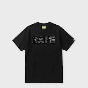 A Bathing Ape Bape Rhinestone Logo Relaxed Fit Tee schwarz