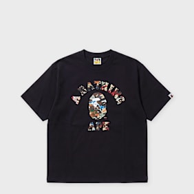 A Bathing Ape Hybrid Camo College Relaxed Fit Tee schwarz