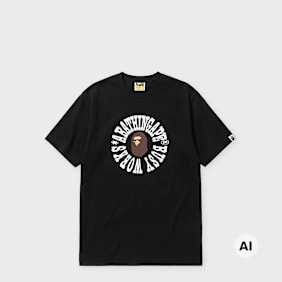A Bathing Ape Busy Works Logo Relaxed Fit Tee zwart