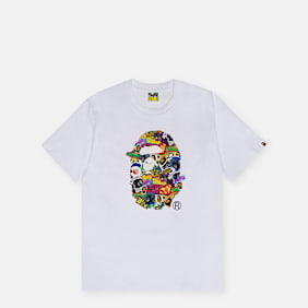 A Bathing Ape Sticker Pack Ape Head Tee weiß